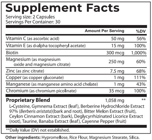 Blood Sugar Formula supports healthy blood sugar A1C levels, organic ingredients proven by clinical research, lowers high blood glucose, safe, effective, works