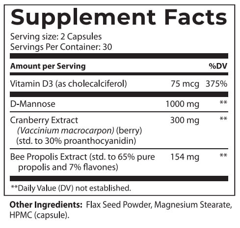 UT Fix Urinary Tract Supplement promotes fights Urinary Tract infections ( UTI ), Blocks E Coli, supports improved Immune System, Reduces Urgency & Frequency